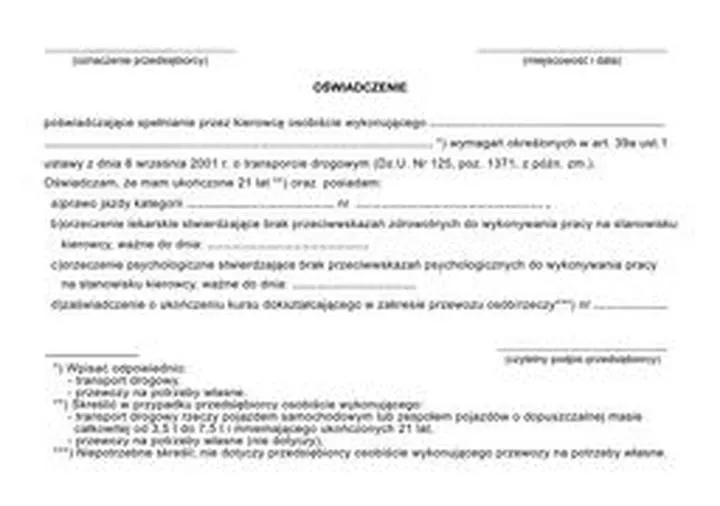 Sposoby na skuteczne wypełnienie oświadczenia o zatrudnieniu kierowcy bez błędów