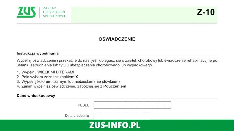 Błędy w ZUS Z-10
