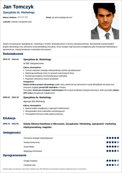 Czytelność CV