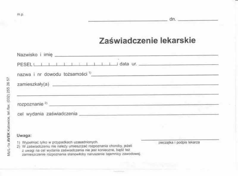 Dokumenty do zasiłku chorobowego