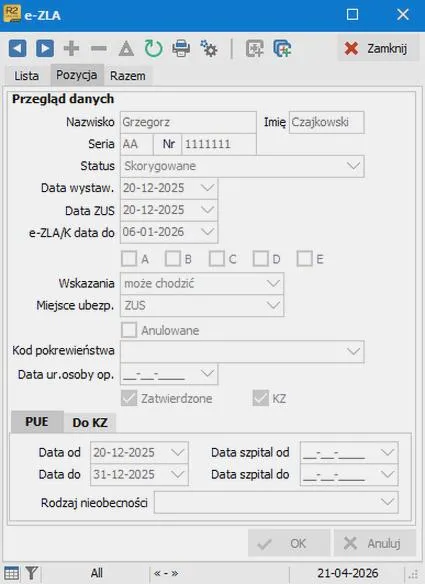 E-ZLA i proces