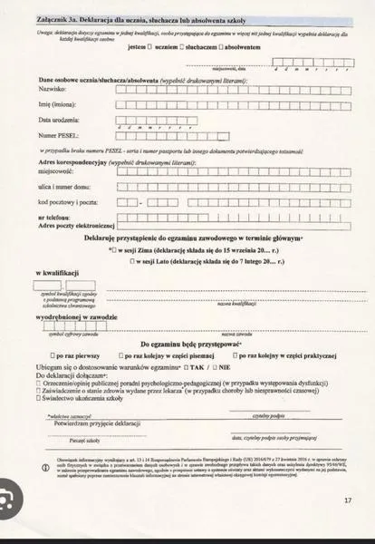 Formalności po niezdanym egzaminie