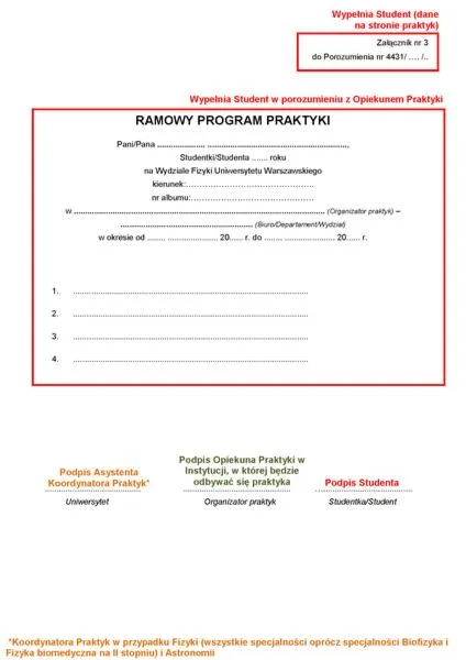 Formalności przed praktykami