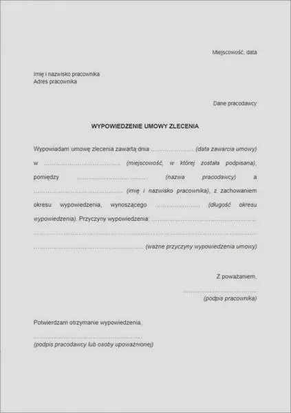 Jak napisać wypowiedzenie