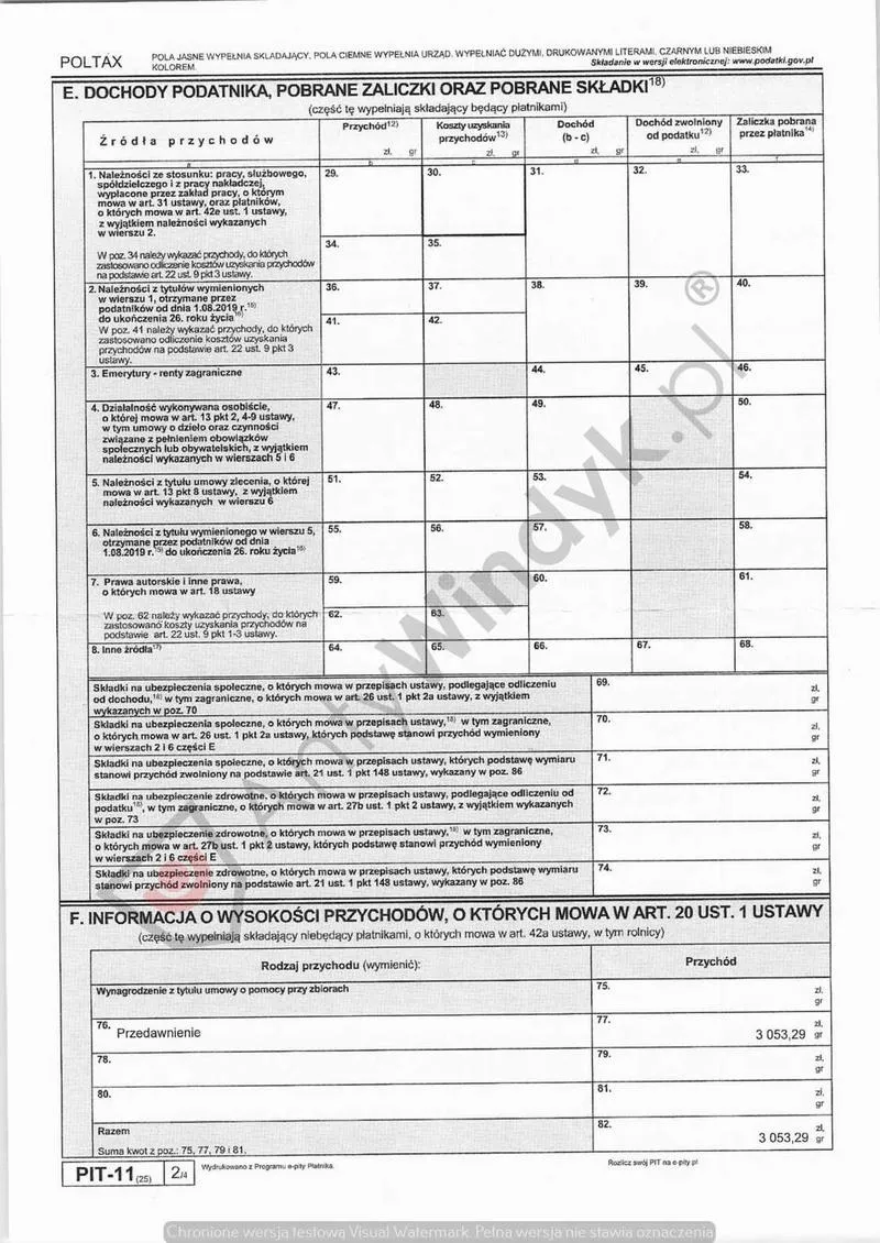 Kary za spóźnienie PIT 11