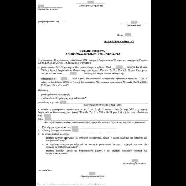 Notatka służbowa