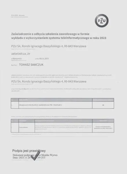 Obowiązkowe szkolenia zawodowe