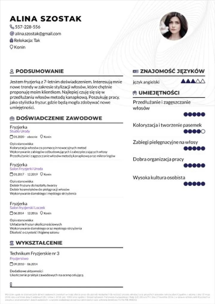 Opis doświadczenia w CV