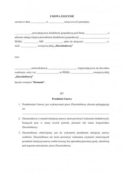 Składki ZUS umowa zlecenie