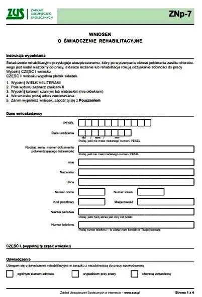 Świadczenie rehabilitacyjne
