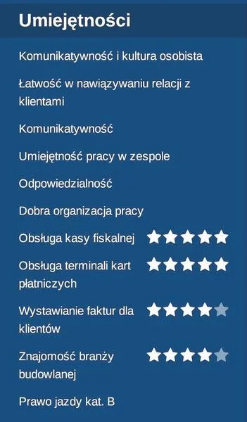 Umiejętności w CV