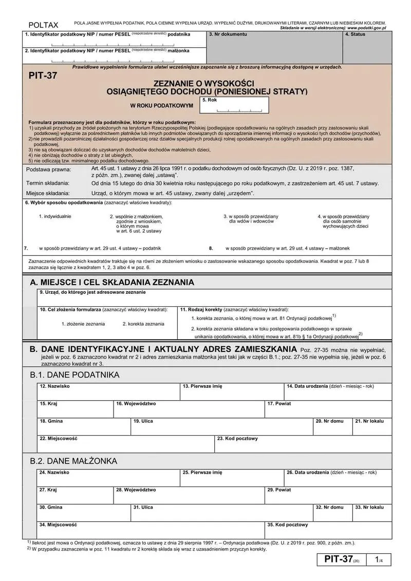 Wspólne rozliczenie małżonków PIT