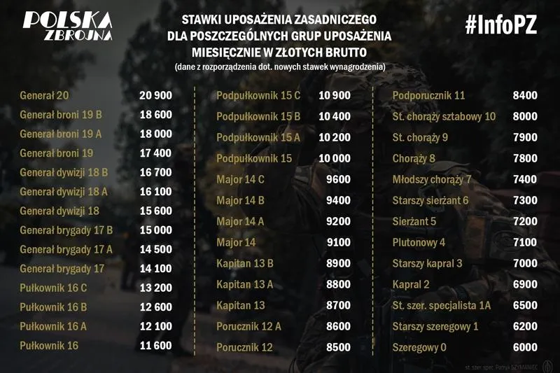 Wynagrodzenie w zawodowej służbie wojskowej