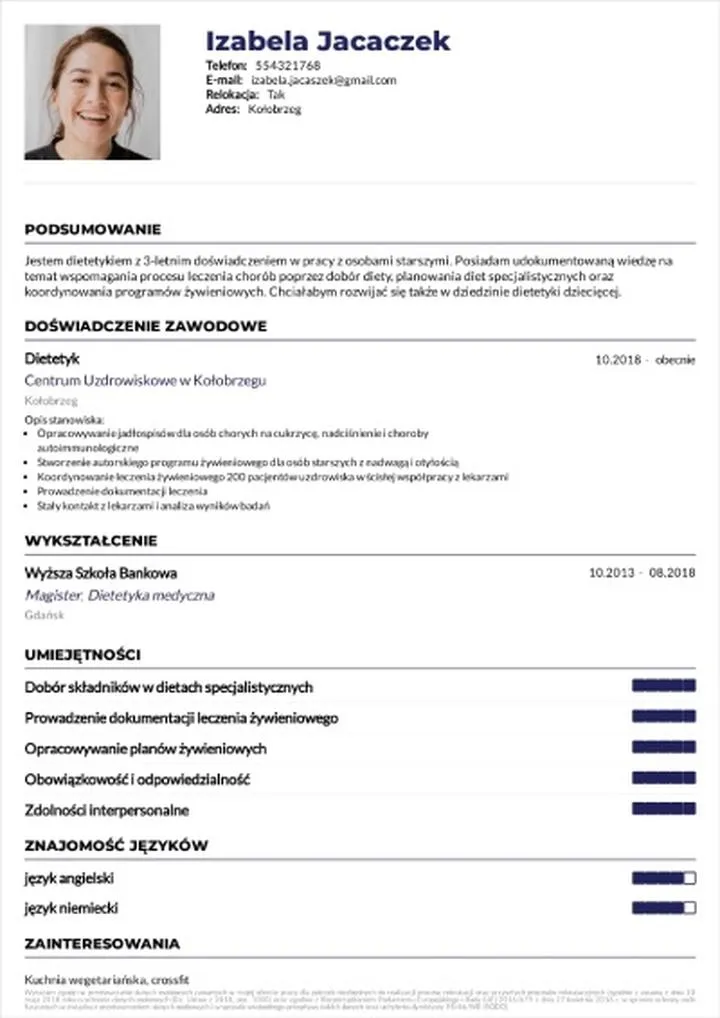 Zainteresowania w CV